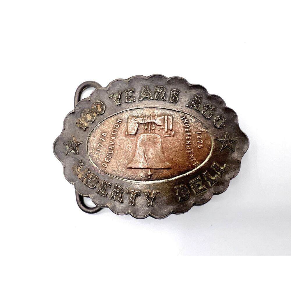 1976 Bicentennial Liberty Bell Patriotic American Pride Vtg 70s Belt Buckle